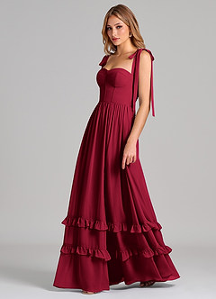 Azazie Anastacia Bridesmaid Dresses Burgundy A-Line Sweetheart Neckline Chiffon Dress image5
