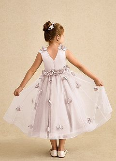 Azazie Atta Flower Girl Dresses Rose Petal A-Line One Shoulder Tulle Dress image2