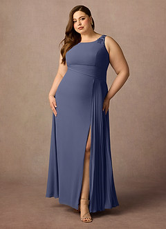 Azazie Galvan Abiti per la Madre della Sposa Abito A-Line in Chiffon Lustrini Stormy image6