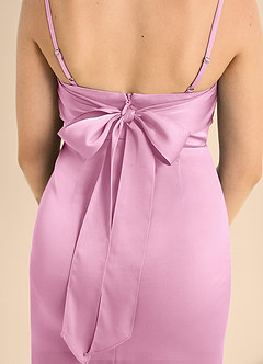 Azazie Mai Junior Candy Pink A-Line Sweetheart Neckline Stretch Satin Dress image6