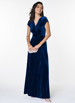 Dreaming Of You Navy Blue Velvet Maxi Dress image4