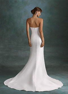 Azazie Vivianna Robes de mariée Robe Sirène en Mikado Bustier Blanc De Diamant image4