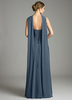 Azazie Ayla Abiti da Damigella Abito A-Line in Chiffon Scollo a Cuore Blu Nettuno image9