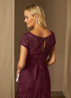 Azazie Dorit vestidos de madre de la novia Vestido de Cabernet de Encaje de Recto con Scoop image6