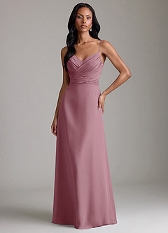 Azazie Kali Bridesmaid Dresses Vintage Mauve A-Line Pleated Chiffon Dress image1