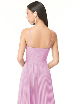 Azazie Vini Bridesmaid Dresses Candy Pink A-Line V-Neck Pleated Chiffon Dress image5