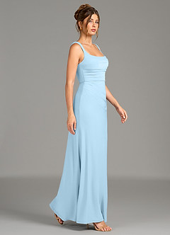 Azazie Agustina Robes de demoiselle d'honneur Robe Sirène en Jersey extensible de qualité supérieure Corset Bleu Ciel image3