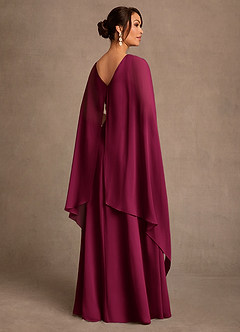 Azazie Liddie Abiti per la Madre della Sposa Abito A-Line in Chiffon Plissettato Borgogna image3