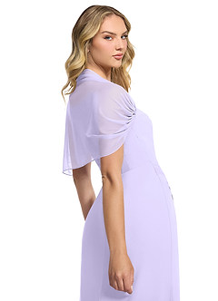 Azazie Zia Bridesmaid Dresses Lilac Sheath Side Slit Chiffon Convertible Dress image6