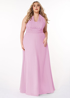 Azazie Fifi Bridesmaid Dresses Candy Pink A-Line Strapless Chiffon Convertible Dress image12
