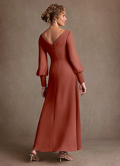 Azazie Paterson Klänningar till brudens mor Klä A-Line i Chiffong Plisserad Kastanjebrunt image2