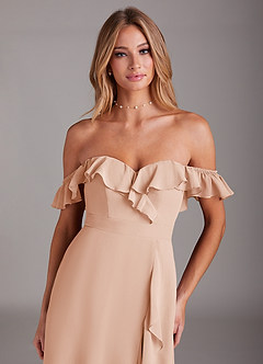 Azazie Lyra Robes de demoiselle d'honneur Robe Trapèze Convertible en Mousseline de soie Rose Perle image9