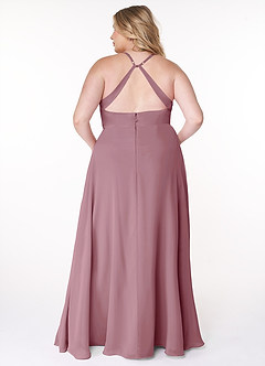 Azazie Davis Bridesmaid Dresses Vintage Mauve A-Line V-Neck Chiffon Dress image8