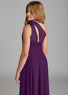 Azazie Charlize Junior A-Linie Gittergewebe Kleid Traube image5