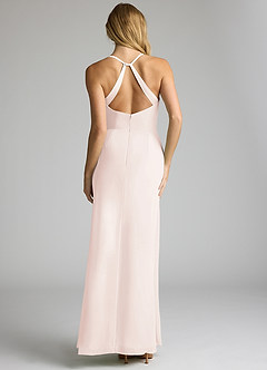 Azazie Becca Bridesmaid Dresses Rose Petal Sheath V-Neck Chiffon Dress image5