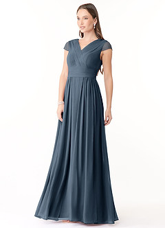 Azazie Organa Bridesmaid Dresses Neptune A-Line Pleated Chiffon Dress image3