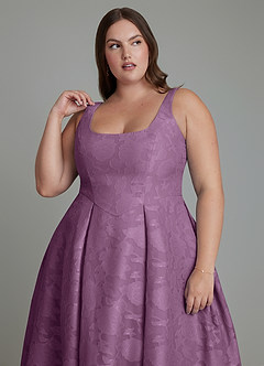 Azazie Amalie Bridesmaid Dresses Wisteria A-Line Pleated Floral Burnout Dress image13