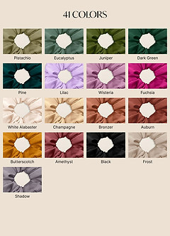 front Matchande Färg Sex-Delad Brudtärna Stretch Satin Over Size Scrunchie Set
