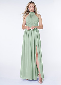 Azazie Iman Bridesmaid Dresses A-Line A-Line Ruched Chiffon Floor-Length Dress image3