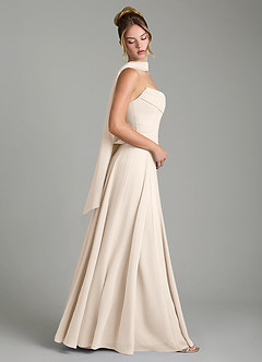 Azazie Gabriela Bridesmaid Dresses White Alabaster A-Line Corset Chiffon Dress image3