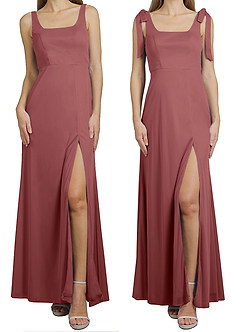 Azazie Wanda Robes de demoiselle d'honneur Robe Fourreau Convertible en Maille Arc Améthyste image4