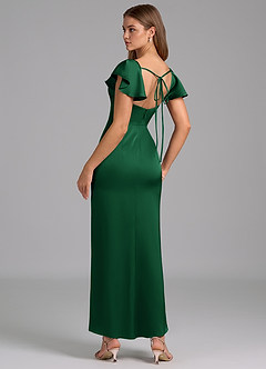 Azazie Demia 신부 들러리 드레스 쉬스 스윗하트 네크라인 스트레치 새틴 발목 길이 드레스 image2