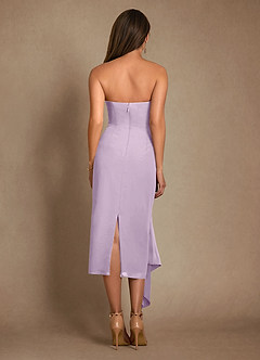 Azazie Dinanta Mother of the Bride Dresses Frosted Lilac Column Pleated Chiffon Dress image3