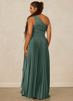 Christian Siriano Bridal for Azazie 1008 Bridesmaid Dresses Sea Moss A-Line One Shoulder Stretch Satin Dress image10