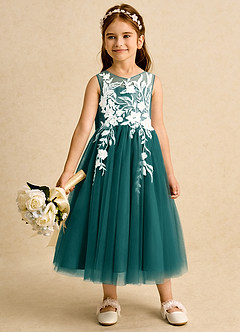 Azazie Sundae Flower Girl Klänningar Klä Balklänning i Spets image3