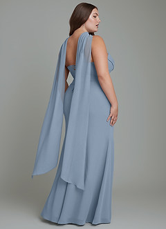 Azazie Sorrel Abiti da Damigella Abito Sirena in Chiffon Corsetto Blu Polveroso image15