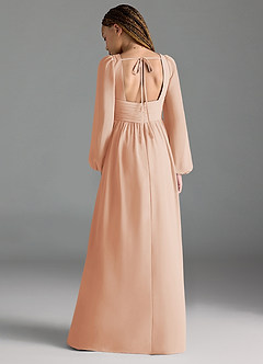 Azazie Norah Junior English Rose A-Line Pleated Chiffon Dress image2