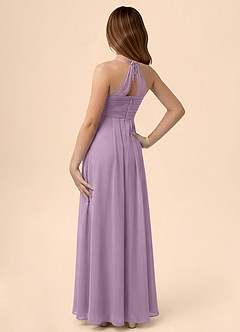 Azazie Ginny Junior Jurk van Chiffon met A-Lijn Geplooid Blauweregen image2