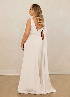 Christian Siriano Bridal for Azazie 1011 Bridesmaid Dresses White Alabaster Mermaid Bow Stretch Satin Dress image12