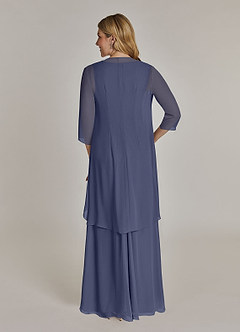 Azazie Manuella Vestidos para mãe da noiva Vestir Tormentoso de Chiffon de Linha A com Decote em V Plissado image2