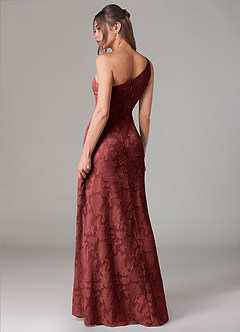 Azazie Ellianna Jurken voor bruidsmeisjes Jurk van Bloemen Burn-out met A-lijn One-shoulder Terracotta image4