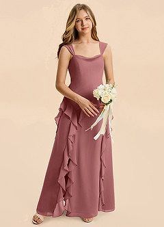 Azazie Sloane Junior Amethyst A-Line Sweetheart Neckline Chiffon Dress image5