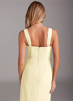 Azazie Denice Abiti da Damigella Abito Tubino in Chiffon a Pieghe Sorbetto Al Limone image8