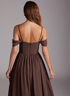 Azazie Calianna Abiti da Damigella Abito Convertibile A-Line in Chiffon a Spalla Scoperta Ganache image9