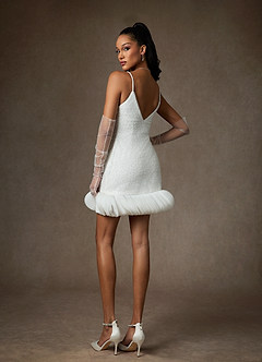 Azazie Maxina Wedding Dresses Diamond White Sheath Beading Dress image2