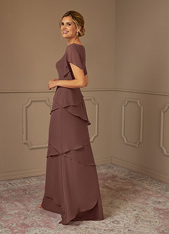 Azazie OHara Abiti per la Madre della Sposa Abito A-Line in Chiffon con Scollo a V Espresso image5
