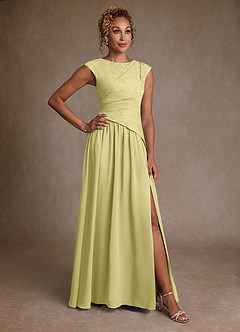 Azazie Kalleen Abiti per la Madre della Sposa Abito A-Line in Chiffon Plissettato Sorbetto Al Limone image1