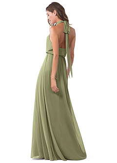 Azazie Landry Bridesmaid Dresses Pistachio A-Line Pleated Mesh Dress image5