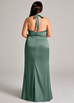 Azazie Valerie Suknie dla druhen Syrena Pofałdowany Satyna elastyczna Do ziemi Sukienka image12