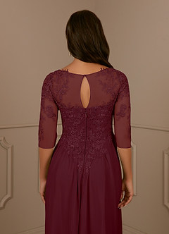 Azazie Harriet Abiti per la Madre della Sposa Abito A-Line in Maglia in Pizzo con Scollo a U Cabernet image6