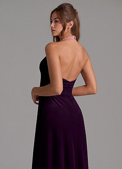 Azazie Tessie Robes de demoiselle d'honneur Robe Trapèze en velours Plissée Grain De Raisin image2