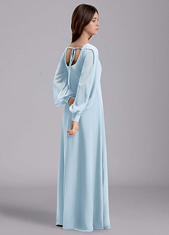 Azazie Bondi Junior Robe Trapèze en Mousseline de soie Blouson Bleu Ciel image6