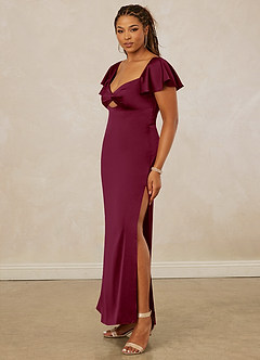 Christian Siriano Bridal for Azazie 1005 Bridesmaid Dresses Mulberry Sheath Sweetheart Neckline Stretch Satin Dress image12