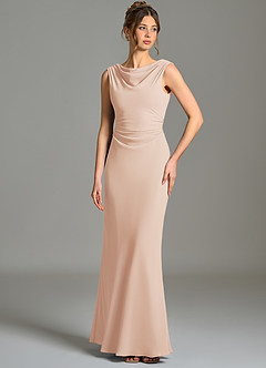 Azazie Kieryn Bridesmaid Dresses English Rose Mermaid Pleated Chiffon Dress image1