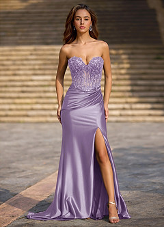 Enamel Purple Mermaid Prom Dress image5