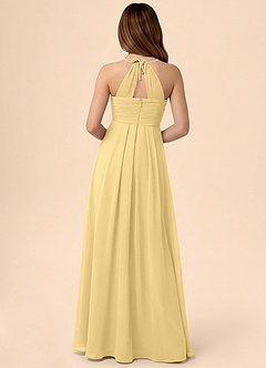 Azazie Ginny Junior Butter A-Line Pleated Chiffon Dress image4